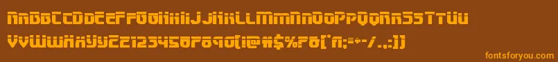 Speedwagonlaser-fontti – oranssit fontit ruskealla taustalla