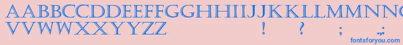 KastellarBold-Schriftart – Blaue Schriften auf rosa Hintergrund