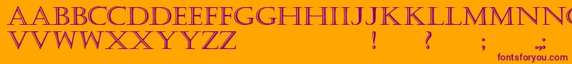 KastellarBold-Schriftart – Violette Schriften auf orangefarbenem Hintergrund