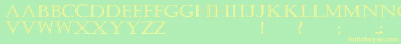 KastellarBold-Schriftart – Gelbe Schriften auf grünem Hintergrund