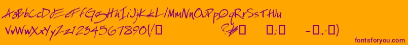 Espek ffy-Schriftart – Violette Schriften auf orangefarbenem Hintergrund