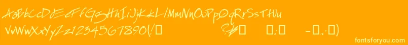 Espek ffy Font – Yellow Fonts on Orange Background