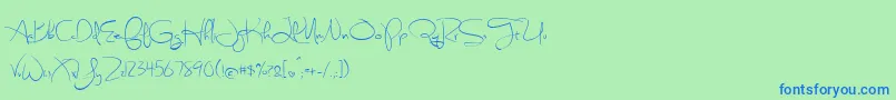 Шрифт SweetlyBroken – синие шрифты на зелёном фоне