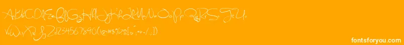 Police SweetlyBroken – polices blanches sur fond orange