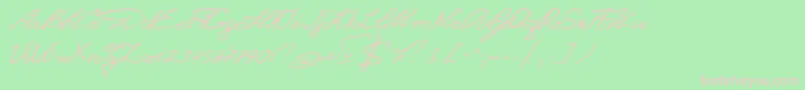 DenistinaEn Font – Pink Fonts on Green Background