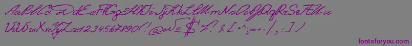 Шрифт DenistinaEn – фиолетовые шрифты на сером фоне