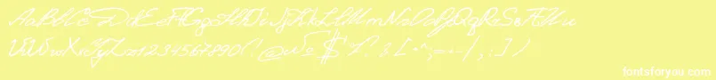 DenistinaEn Font – White Fonts on Yellow Background