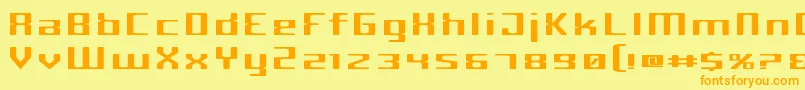 CriminalWide-fontti – oranssit fontit keltaisella taustalla