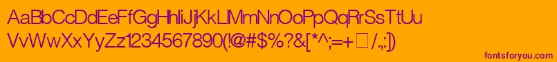 ContextLightSsiNormal Font – Purple Fonts on Orange Background