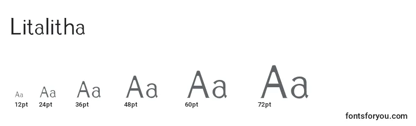 Размеры шрифта Litalitha