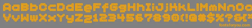 BmBlockA15 Font – Orange Fonts on Gray Background