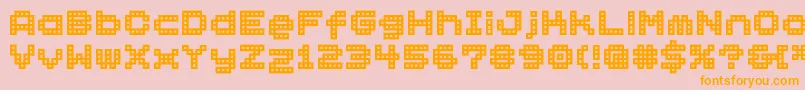 BmBlockA15 Font – Orange Fonts on Pink Background