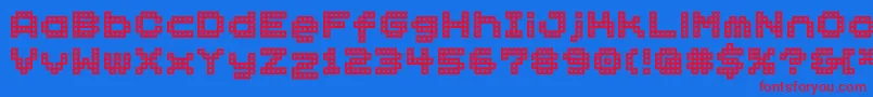 フォントBmBlockA15 – 赤い文字の青い背景