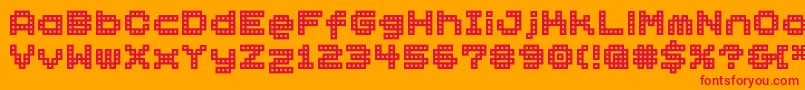 フォントBmBlockA15 – オレンジの背景に赤い文字