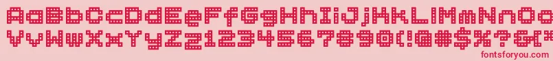 BmBlockA15-Schriftart – Rote Schriften auf rosa Hintergrund