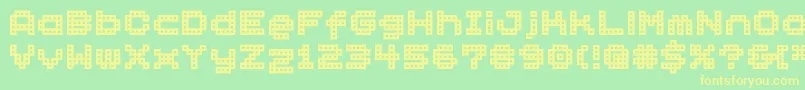 BmBlockA15 Font – Yellow Fonts on Green Background
