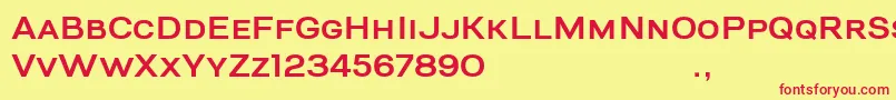 BigRiverSample-fontti – punaiset fontit keltaisella taustalla
