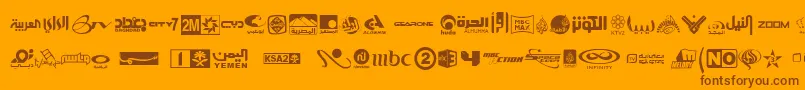 Arabtvlogos Font – Brown Fonts on Orange Background