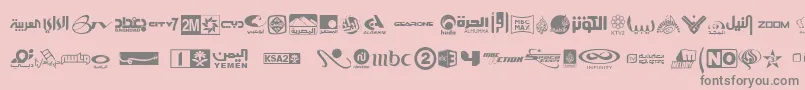 Arabtvlogos Font – Gray Fonts on Pink Background