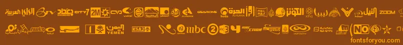 Arabtvlogos Font – Orange Fonts on Brown Background