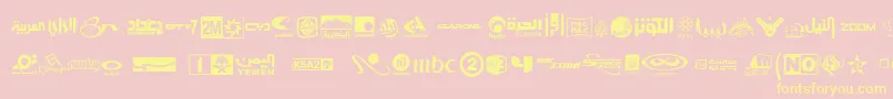 Arabtvlogos Font – Yellow Fonts on Pink Background