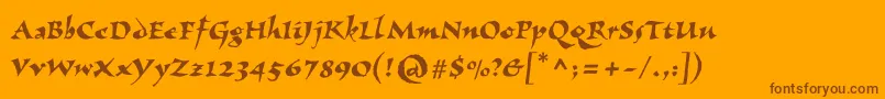 Vizac-Schriftart – Braune Schriften auf orangefarbenem Hintergrund