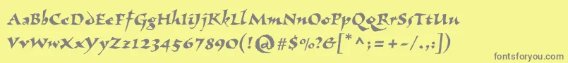 Vizac Font – Gray Fonts on Yellow Background
