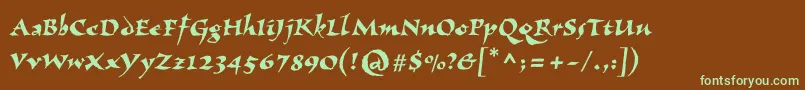 Шрифт Vizac – зелёные шрифты на коричневом фоне