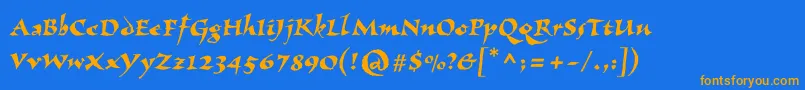 Vizac Font – Orange Fonts on Blue Background