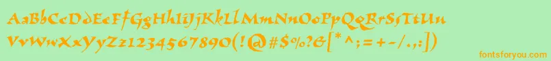 Vizac Font – Orange Fonts on Green Background