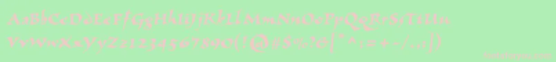 フォントVizac – 緑の背景にピンクのフォント