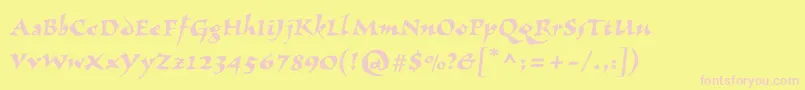 Vizac Font – Pink Fonts on Yellow Background