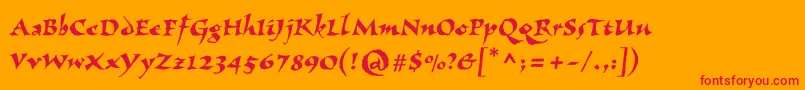 Vizac Font – Red Fonts on Orange Background