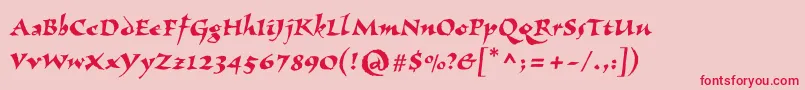 Vizac Font – Red Fonts on Pink Background