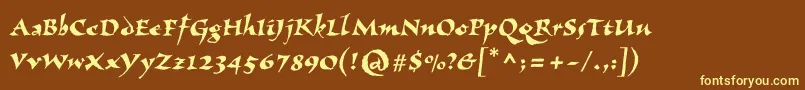 Vizac Font – Yellow Fonts on Brown Background