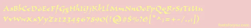 Vizac Font – Yellow Fonts on Pink Background