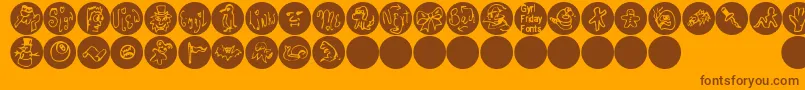 Webdotding Font – Brown Fonts on Orange Background