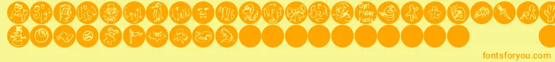 Webdotding Font – Orange Fonts on Yellow Background