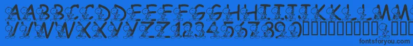 Fonte LmsTweetyFont – fontes pretas em um fundo azul