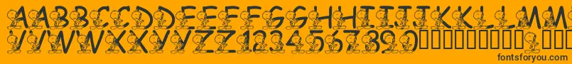 LmsTweetyFont-fontti – mustat fontit oranssilla taustalla