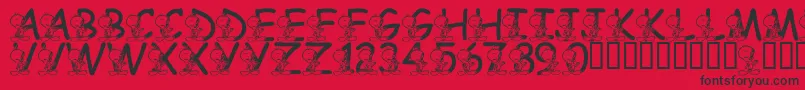 LmsTweetyFont-fontti – mustat fontit punaisella taustalla