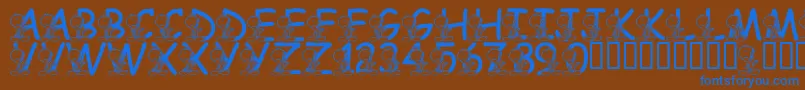 LmsTweetyFont Font – Blue Fonts on Brown Background