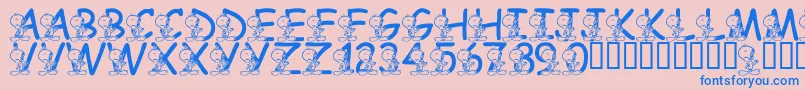 fuente LmsTweetyFont – Fuentes Azules Sobre Fondo Rosa