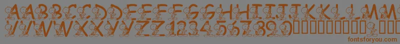Fonte LmsTweetyFont – fontes marrons em um fundo cinza