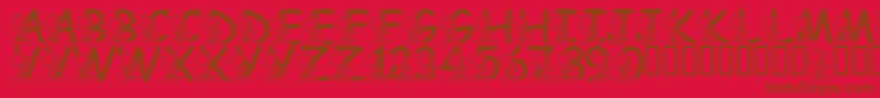 Fonte LmsTweetyFont – fontes marrons em um fundo vermelho