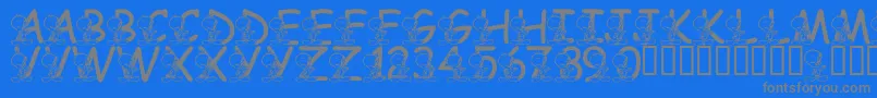 Шрифт LmsTweetyFont – серые шрифты на синем фоне