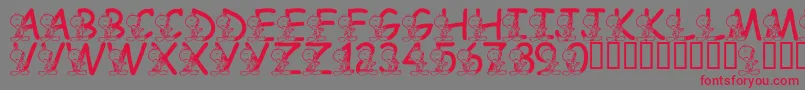 LmsTweetyFont-fontti – punaiset fontit harmaalla taustalla