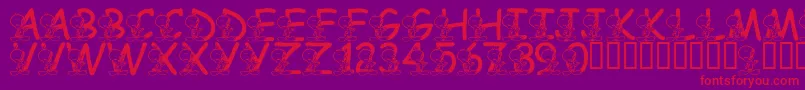 Police LmsTweetyFont – polices rouges sur fond violet