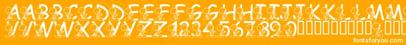 Fonte LmsTweetyFont – fontes brancas em um fundo laranja