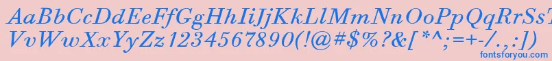 BodoniSixItcBookItalic Font – Blue Fonts on Pink Background